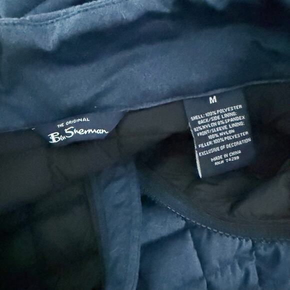 BEN SHERMAN | Navy Blue Quilted Puffer Full Zip Men's Soft Warm | Size Medium - Picture 5 of 9